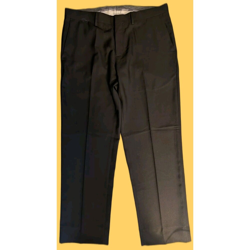 Haggar Dress Pants Classic Fit Premium Comfort Black Size 34 Waist x 29 Length